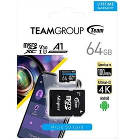 تصویر کارت حافظه برند تیم گروپ مدل ELITE ظرفیت 64 گیگابایت Team Group ELITE memory card with a capacity of 64 GB