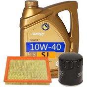 تصویر پک روغن موتور اسپیدی پاور پلاس مناسب پراید 10W40، ۴ لیتری + فیلتر 