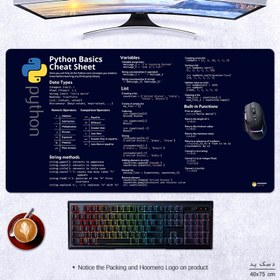 تصویر ماوس پد هومرو طرح چیت شیت پایتون مدل DP065 