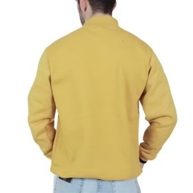 تصویر دورس مردانه زرد طرح نیم زیپ Men's yellow half-zip design