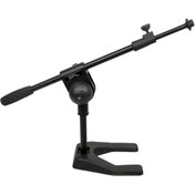 تصویر پایه میکروفون رومیزی ۳تیکه با گلویی microphone stand