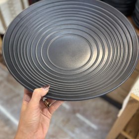 تصویر کاسه تبتی بزرگ ملامین مشکی Large black melamine Tibetan bowl