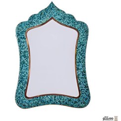 تصویر آینه فیروزه کوبی آقاجانی مدل مستطیل ارتفاع 