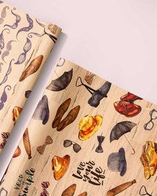 تصویر 3 برگ کاغذ کادو لینن – 1062 