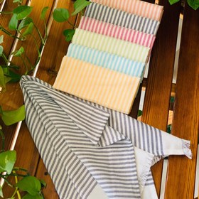 تصویر دستمال دوعددی 50در70راه‌راه 