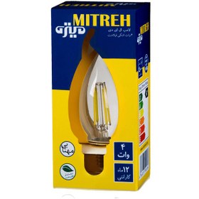 تصویر لامپ شمعی LED فیلامنتی اشکی ۴ وات میتره آفتابی MITRE