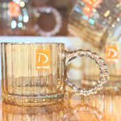 تصویر لیوان و ماگ دسته مرواریدی شامپاینی دلی گلس deli glass 