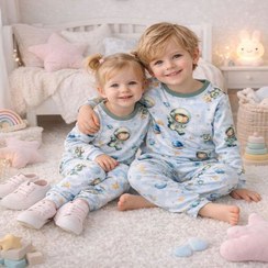 تصویر ست بلوز و شلوار بچگانه طرح فضانورد | مناسب ۱ تا ۶ سال Kids Lounge Wear Set Ages 1–6 | Premium Cotton-Polyester + Installment Purchase