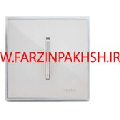 تصویر کلید و پریز ویرا مدل شهاب استیل سفید Veera Switch And Sockets Shahab Steel White