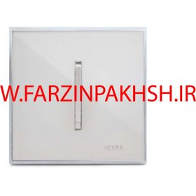 تصویر کلید و پریز ویرا مدل شهاب استیل سفید Veera Switch And Sockets Shahab Steel White