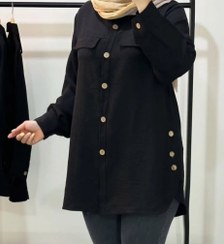 تصویر مانتو بغل دکمه دار لنین 