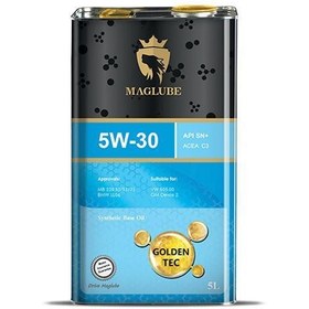 تصویر روغن موتور مگلوب گلدن تک 5W30 SN Plus پنج لیتری فلزی 