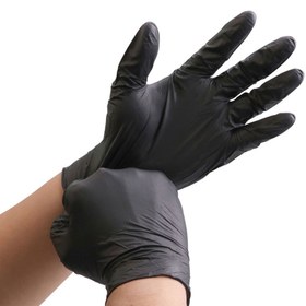 تصویر دستکش یکبار مصرف نیتریل مشکی مای گلاو 100 عددی ا My Glove Black Nitrile Glove My Glove Black Nitrile Glove
