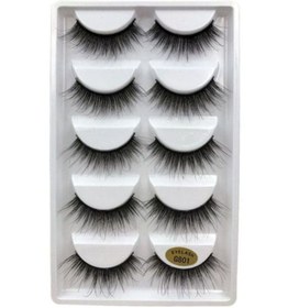 تصویر جفت مژه مصنوعی طبیعی دست‌ساز شماره 5 رنگ سیاه برند ehome Pair Of 5 Natural Fashion Handmade False Eyelashes Black