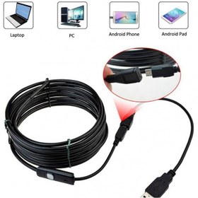 تصویر دوربین آندوسکوپی شلنگی 10 متری 3mp لنز 7mm کیفیت fullHD سیم سخت انعطاف پذیر 10-meter hose endoscope camera, 2mp, 7mm lens, HD quality