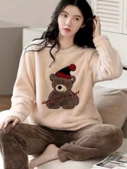 تصویر ست بلوز شلوار حوله ای طرحدار فانتزی کد 4109 