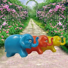 تصویر قلک طرح فیل زیبا کد ۰۳ در رنگهای متنوع 