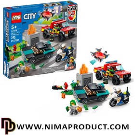 تصویر لگو سری سیتی 60319 - LEGO® City Firefighter Rescue and Police Tracking 60319 Fire Truck ا 295 قطعه 295 قطعه