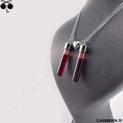 تصویر گردنبند استیل ۶۰ سانتی‌متر ست شیشه خون مگنتی 