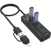 تصویر هاب 7 پورت USB 3.0 اونتن مدل ONT-UCA5306 با قابلیت OTG 