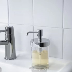 تصویر پمپ صابون مایع ایکیا مدل VOXNAN IKEA IKEA VOXNAN soap dispenser chrome effect