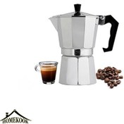 تصویر قهوه جوش استیل 6 کاپ moka pot stainless steel coffe maker 6cup