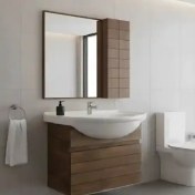 تصویر ست روشویی ۴۷ با آینه باکس چوب 