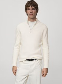 تصویر ژاکت بافتنی گردن پرکینز برند mango man Perkins-Neck Knitted Sweater