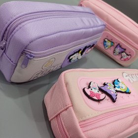 تصویر جامدادی پیکسلی دو زیپ کرومی 