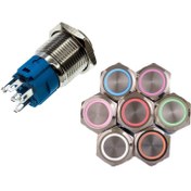 تصویر کلید فلزی چراغدار قطر ۱۶ میلی متر 