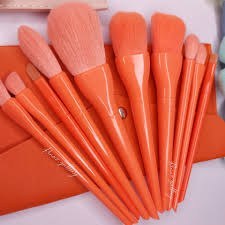 تصویر ست براش 10 تکه پاستیلی - صورتی 