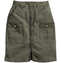 تصویر دامن زنانه سبز ارتشی H&M 