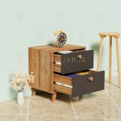 تصویر پاتختی دو کشو دسته چوبی (طول ۵۰ ) 