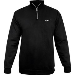 تصویر هودی نیم زیپ مردانه نایکی مدل Y7575 رنگ مشکی 