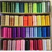 تصویر روبان ساتن 4سانتی ربان ساتن 4سانت روبان پارچه ای رنگی 36یارد 