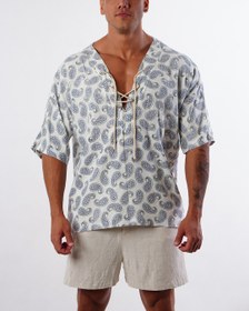 تصویر پیراهن مردانه اورسایز پنبه‌پلی‌استر تابستانه 