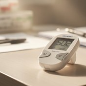 تصویر دستگاه قند خون دیابان با ۵۰ عدد نوار 