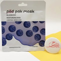 تصویر ماسک صورت ورقه ای آبرسان بلوبری پد پاک وزن 25 گرم pad pak pad pak Blueberry Facial Mask