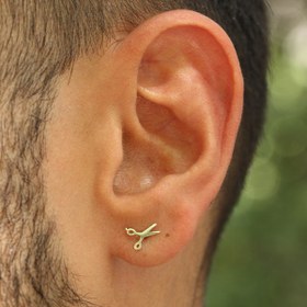 تصویر پیرسینگ نقره قیچی 