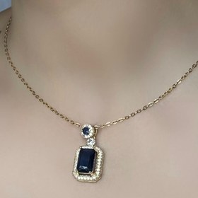 تصویر گردنبند نگین آبی 