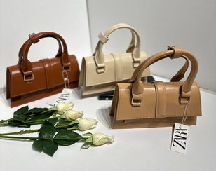 تصویر کیف چرمی زنانه زارا ZARA مدل دسته دار همراه بندبلند کنفی ZARA BAG