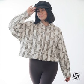 تصویر کت کراپ کتان مزونی 