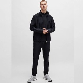 تصویر سویشرت مردانه مشکی هوگو باس مدل ZIP-UP SWEATSHIRT WITH 