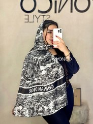 تصویر شال ابریشم ژاکارد DIOR جنگل مشکی کد3071 