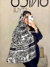 تصویر شال ابریشم ژاکارد DIOR جنگل مشکی کد3071 