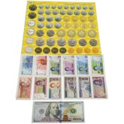 تصویر استیکر آموزشی طرح اسکناس و سکه Money Sticker