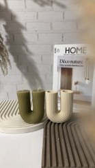 تصویر جا شمعی شیار دار یو شکل - سفید و U