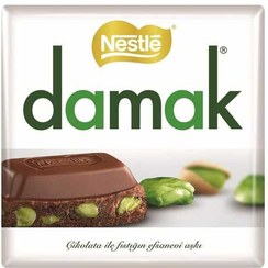 تصویر شکلات تخته‌ای داماک اصل ترکیه با مغز پسته وزن ۶۰ گرم Nestle damak