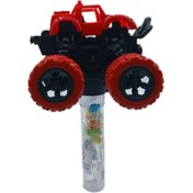 تصویر ماشین اسباب بازی کوکی فنر دار رنگ قرمز 