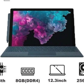 تصویر لپتاپ استوک Surface Pro 6 با رم 8 و حافظه 256 گیگ 